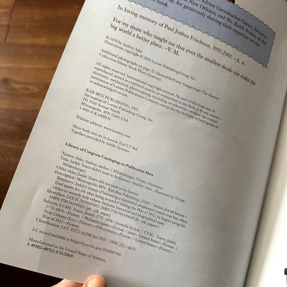 PJ Library Judah Touro Didn't Want To Be Famous Jewish Paperback Book - Picture 2 of 10